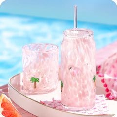 Flamingos Charm Glass 17oz