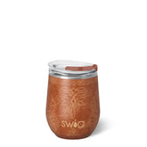 Saddle Stitch Cognac Stemless Wine 12oz
