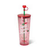 Santa's Favorite Mom Plastic Tumbler 24oz