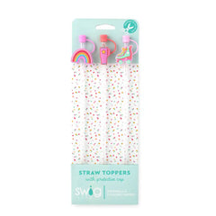 Roller Rink Straw Topper Set