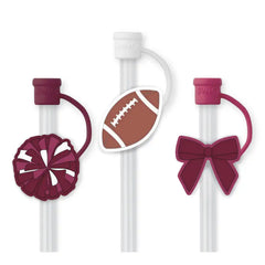 We've Got Spirit Maroon Straw Topper Set