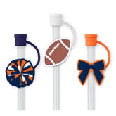 We've Got Spirit Navy + Orange Straw Topper Set