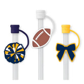 We've Got Spirit Navy + Yellow Straw Topper Set