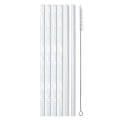Bride to Be + Silver Glitter Reusable Straw Set