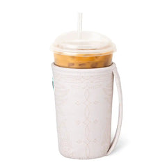 Saddle Stitch Cream Medium Iced Cup Coolie