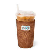 Saddle Stitch Cognac Medium Iced Cup Coolie