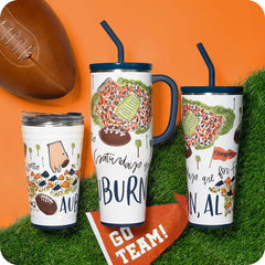 Saturdays in Auburn Straw Tumbler 32oz