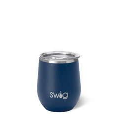 Navy Stemless Wine 12oz