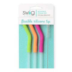Neon Lime/Orange/Berry Reusable Straw Set Mega Mugs