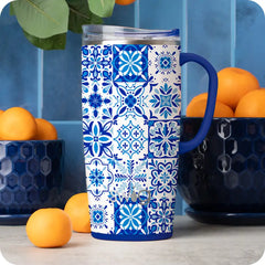 Indigo Tiles Travel Mug 22oz