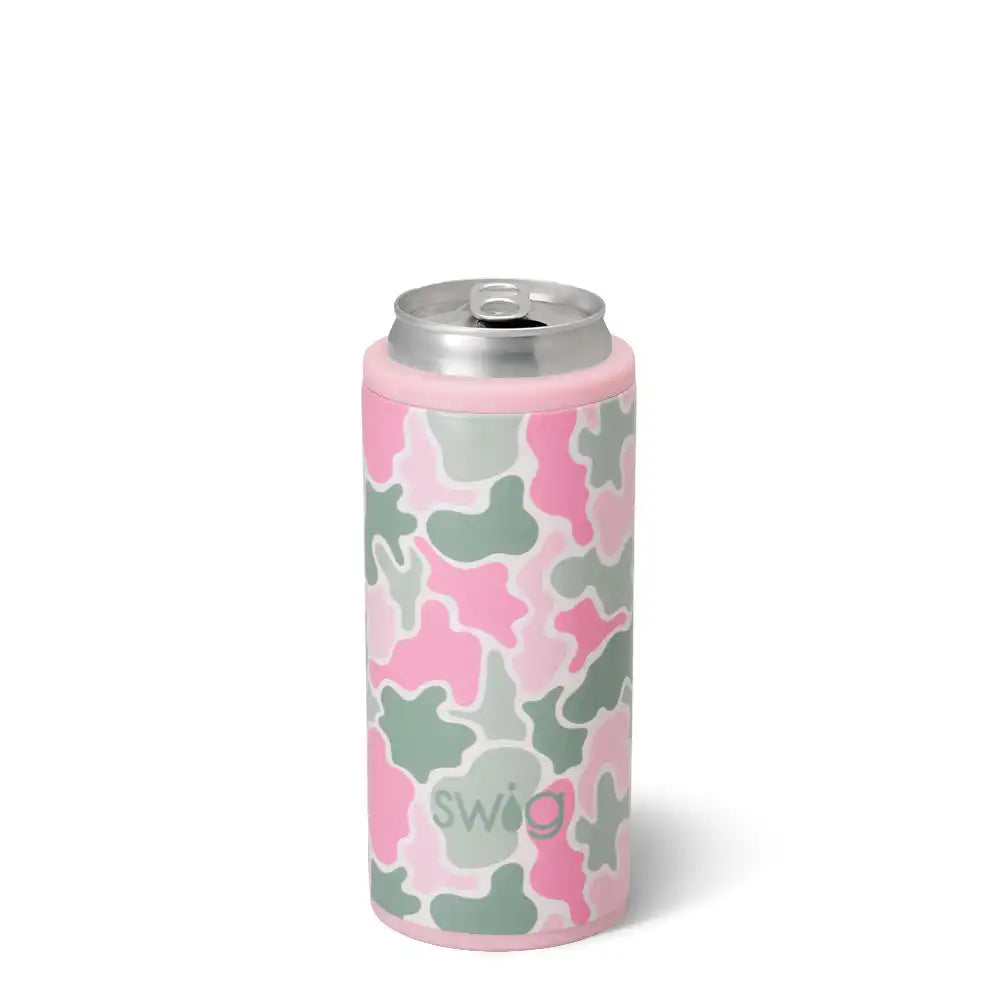 Blushing Camo Skinny Can Cooler 12oz