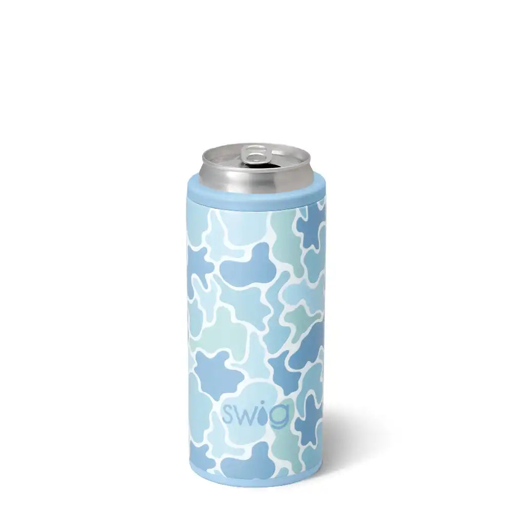 Saltwater Camo Skinny Can Cooler 12oz