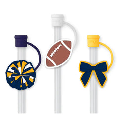 We've Got Spirit Navy + Yellow Straw Topper Set