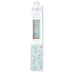 Scrub Life + Aqua Glitter Reusable Straw Set