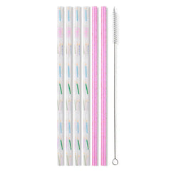 Make a Wish + Purple Glitter Reusable Straw Set