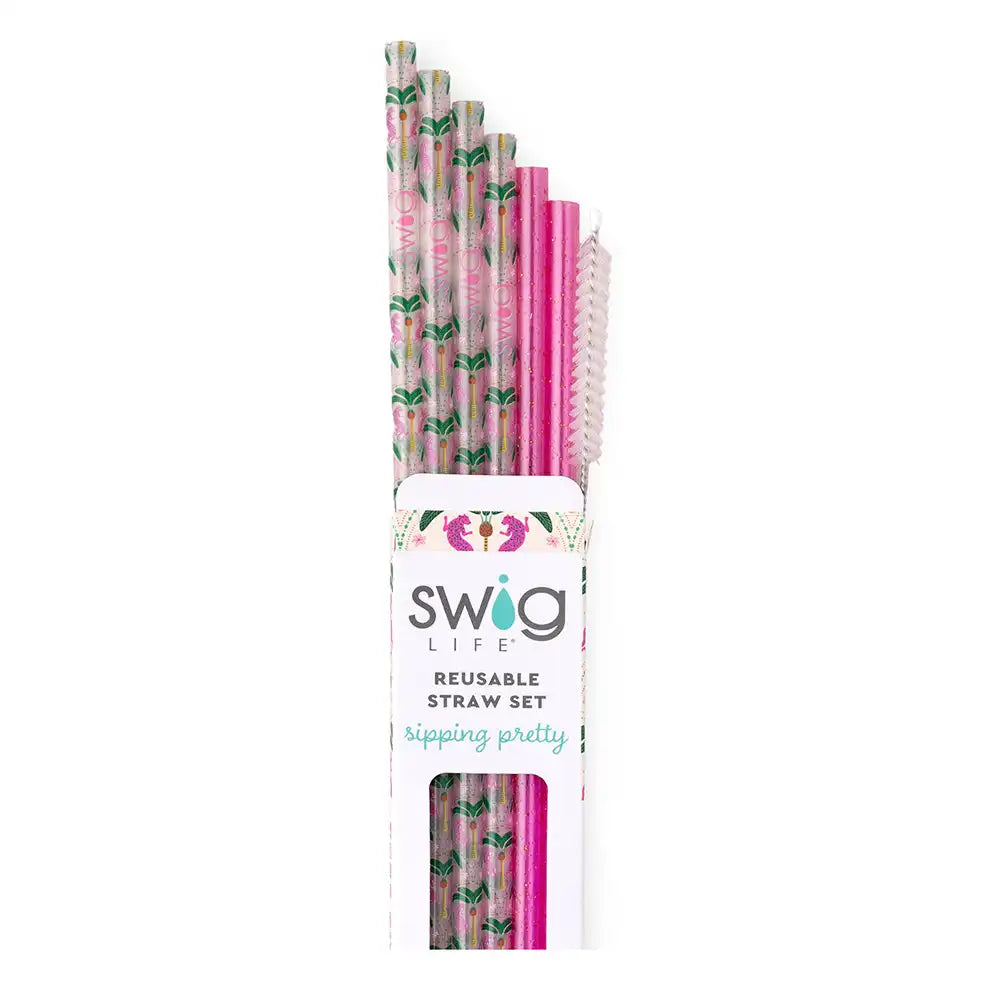 Palm Royale Reusable Straw Set