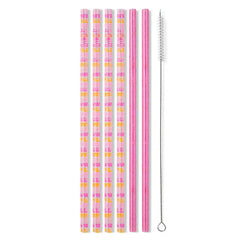 Howdy Y'all + Pink Glitter Reusable Straw Set