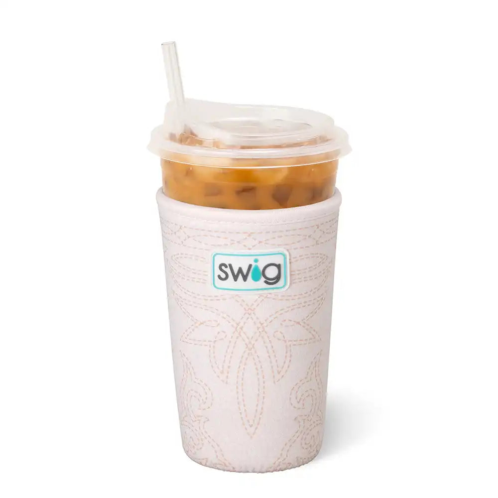 Saddle Stitch Cream Medium Iced Cup Coolie