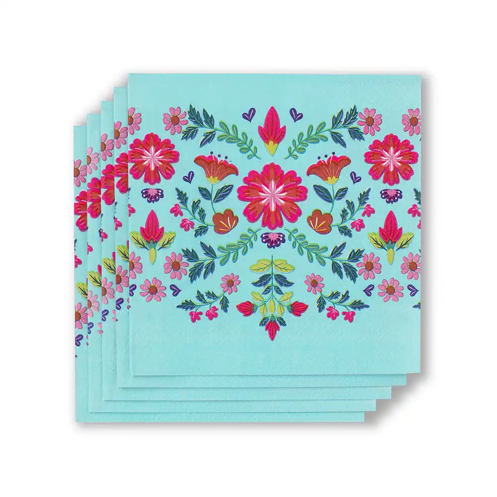 Flora Azul Cocktail Napkins