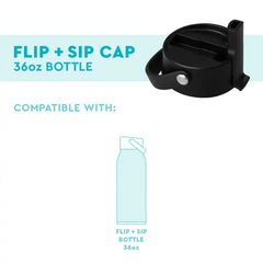 Black Flip + Sip Cap 36oz Bottle