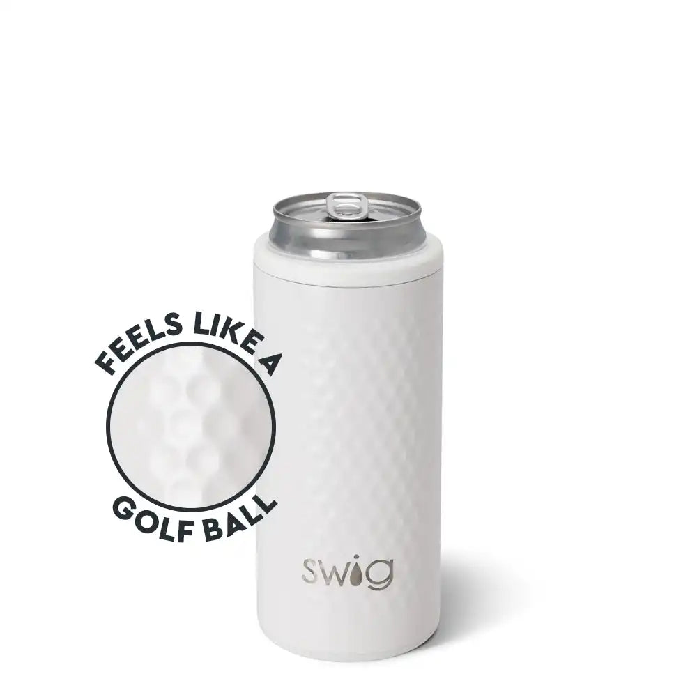 White Golf Ball Skinny Can Cooler 12oz